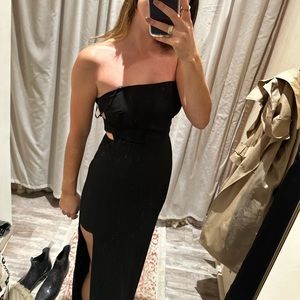 Strapless Slit Gown